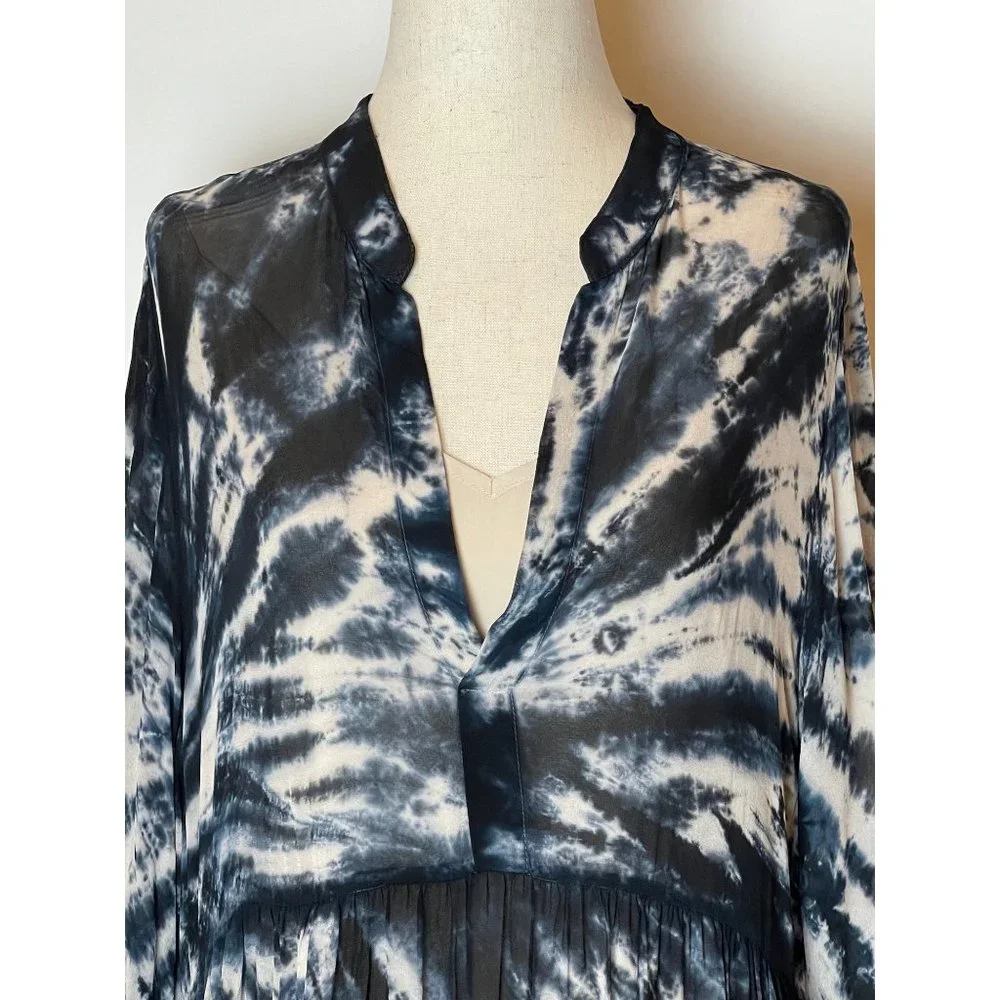 NWT Young Fabulous & Broke Black & White Tie-Dye Tallia Maxi Midi Dress S - Picture 7 of 11